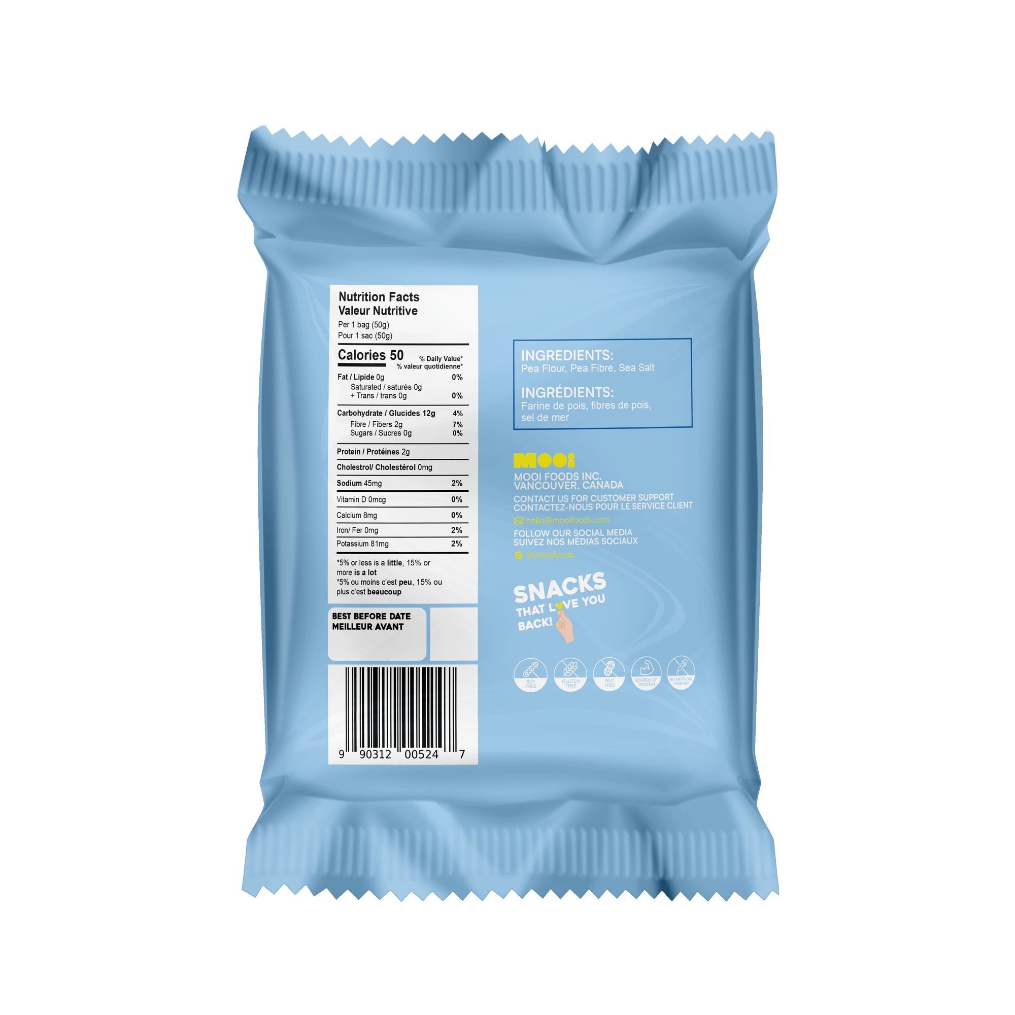 Sea Salt Protein & Fibre Vegan Pea Puffs - 15 Gram