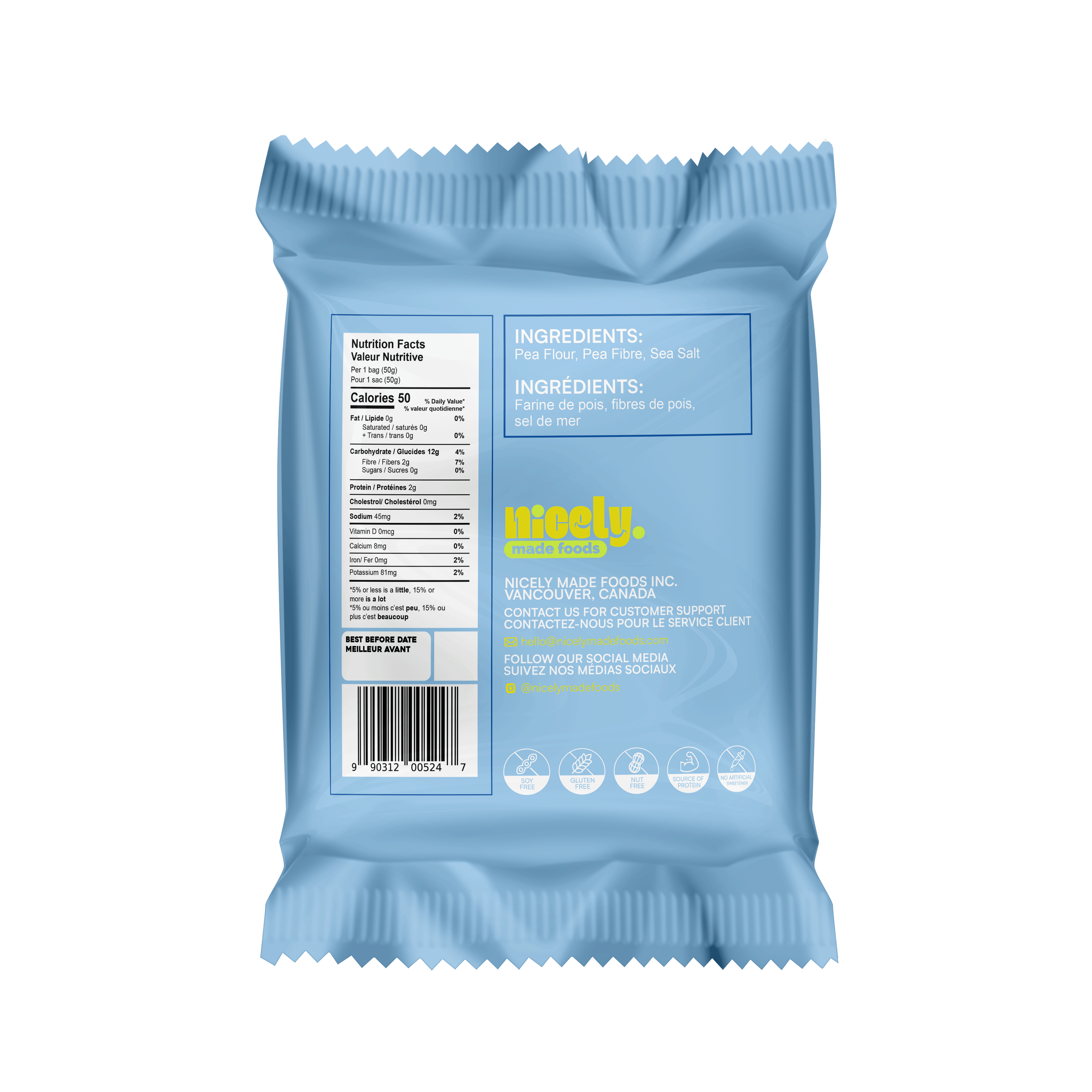 Sea Salt Protein & Fibre Vegan Pea Puffs - 15 Gram